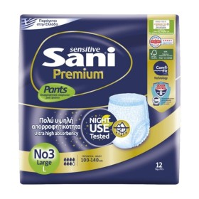 Sani Sensitive Premium Pants N3 Large X 12 Τμχ