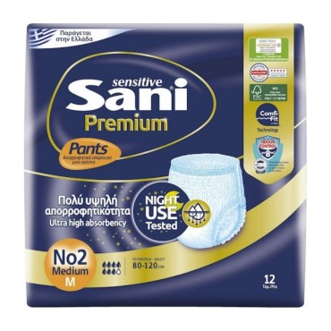 Sani Sensitive Pants Premium Medium N2 X 12 Τμχ