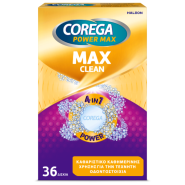 Corega Power Max Clean 4in7 X 36 Tabs