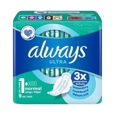 Always Ultra Day Normal Σερβιέτες Με Φτερά X 9τμχ
