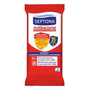 Septona Antibacterial Μαντηλάκια Χεριών X 15τμχ