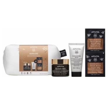 Apivita Set Queen Bee Anti-Aging Light Cream 50ml & Δώρο Cleansing Milk 50ml & Face Mask Royal Jelly 2x8ml